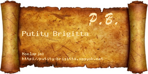 Putity Brigitta névjegykártya